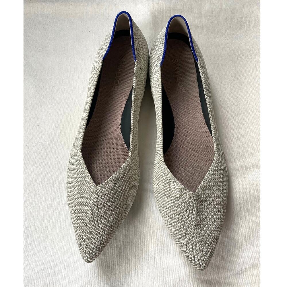 Rothy’s 'The Point' Flax Birseye Flats Women's 11 Knit Ballet Flats Comfort